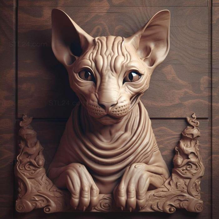 Nature and animals (st Sphynx cat 4, NATURE_3856) 3D models for cnc